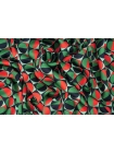 Вискоза сатиновая плательная Зелено-красная геометрия SF H21/13/J40 29082314