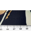 Атласный шелк стрейч Иссиня-черный Цветы FRM H31/N20 27092304
