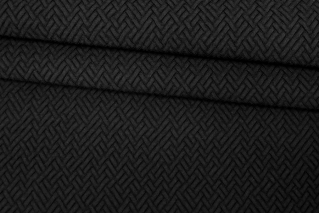Жаккард костюмный с хлопком Черный Геометрия FRM H34/2/M40 28092339