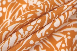 Купра плательно-блузочная Оранжевая охра Абстракция IDT H21/7/ i70 6092313