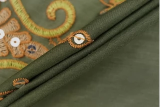 ОТРЕЗ 2,3 М Вышивка на батисте хлопок с шелком Зеленый (27) 17072403-1