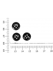Пуговица черная глянцевая костюмно-пальтовая пластик  12 мм WW1 18092416