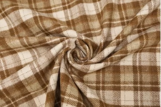 Сукно шерстяное костюмное в клетку Светло-коричневое NST H60/2  GG70  4102404