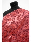 Вискоза плательно-костюмная жаккардовая GUCCI Розово-брусничная Цветы ES H23/1/ I10  22122327
