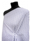 Хлопок рубашечный в полоску и ромбики Бело-синий ES H5/ A40 22122352