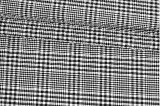ОТРЕЗ 0,6 М  Хлопок Сирсакер рубашечно-плательный Ralph Lauren Клетка Черный Белый (43) 17032413-1