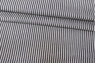 ОТРЕЗ 0,65 М ДЕФЕКТ Джинса хлопковая в полоску Молочно-синяя IDT (ДФ3) 14112465-2