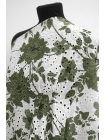 ОТРЕЗ 2 М Шитье хлопковое с цветочным принтом MAX MARA Бело-зеленое (43) 17022401-1