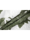 Шитье хлопковое с цветочным принтом MAX MARA Бело-зеленое Н3 / FF44  17022401