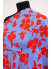 ОТРЕЗ 1 М Репс костюмно-плательный хлопковый MAX MARA Голубой Цветы MM (41) 17022421-6
