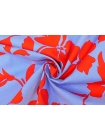 ОТРЕЗ 1 М Репс костюмно-плательный хлопковый MAX MARA Голубой Цветы MM (41) 17022421-6