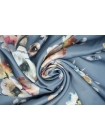 Атлас вискозный Achille Pinto Акварельные Цветы Серо-голубой INS H21/3 Н40 17042402