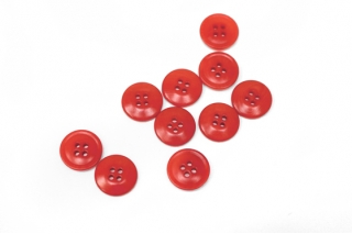 Пуговица плательная матовая пластиковая Красная 13 мм (L1) 1052405