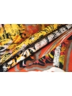 Репс костюмно-плательный хлопковый DIOR Абстракция Оранжевый Желтый на Черном КУПОН KZ D30 14032428