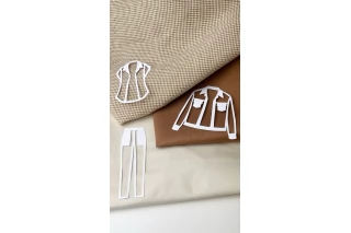 ОТРЕЗ 0,35 М ДЕФЕКТ Двусторонний костюмный хлопок Светло-коричневый KZ (ДФ4) 18042324-1