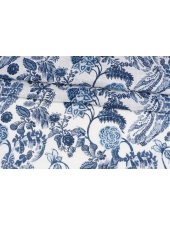 Лен плательно-рубашечный молочный Синие цветы SVR H16/1/ E33 2022401