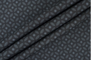 Рубашечный шелк с хлопком Черный Геометрические узоры MAR H31/ N20 26012442