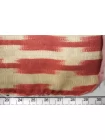 Атлас шелковый Max Mara Купон Абстракция красно-бежевая с цветами H00 EE11 30092559