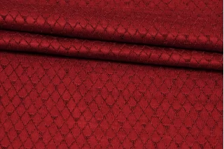 Купра плательная жаккардовая MAX MARA Бордовые ромбы MM H24 O70 1102521