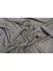 Костюмная поливискоза в клетку и гусиную лапку MAX MARA Чёрно-белая с коричневым и голубым MM H64 AA60 1102542
