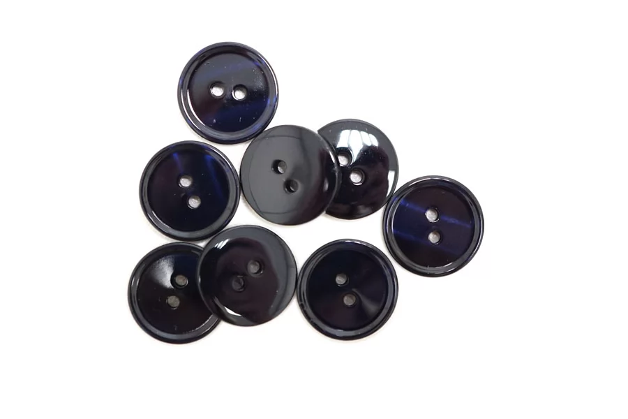 Пуговица костюмно-плательная пластик 15 мм Темно-синяя  (I-3) 10072519