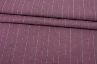 Лён с хлопком костюмно-плательный в полоску Брусничный FRM Н16/2 F20 29062594
