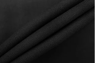 Костюмно-плательная шерсть би-стрейч Чёрная BRS H63/1 G60 1102583