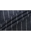 Трикотаж хлопковый MAX MARA Тёмный сине-серый в полоску и ёлочку MM H41/4 X40 1102599