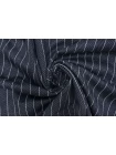 Трикотаж хлопковый MAX MARA Тёмный сине-серый в полоску и ёлочку MM H41/4 X40 1102599