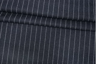 Трикотаж хлопковый MAX MARA Тёмный сине-серый в полоску и ёлочку MM H41/4 X40 1102599