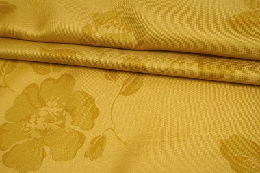 Шёлковый твил MAX MARA Цветочный золотисто-горчичный MM H31 O60 30092553 Шёлковый твил MAX MARA Цветочный золотисто-горчичный MM H31 O60 30092553