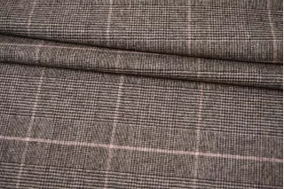 Костюмная фланель-стрейч шерстяная CERRUTI Гленчек бежево-коричневая BL H60/1 FF30 30102505