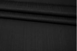 Костюмно-плательная шерсть с вискозой фактурная Чёрная BNC H59/6 jj50 30102536