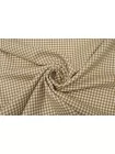 Твид костюмный шерстяной Гусиная лапка и клетка Бело-бежевый BNC H68/5 jj30 30102539