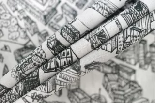 Хлопок рубашечный MAX MARA Черно-белая Карта города MM H00 EE11 2102511