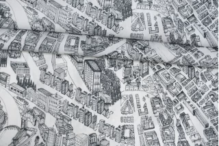 Хлопок рубашечный MAX MARA Черно-белая Карта города MM H00 EE11 2102511