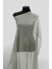 Крешированный шифон шелковый MAX MARA Дымчатый серо-зелёный H28/2 O10 31092519
