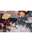 Лён с хлопком рубашечно-плательный MAX MARA Цветы на чёрном MM Н16 G20 14042555