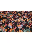 Лён с хлопком рубашечно-плательный MAX MARA Цветы на чёрном MM Н16 G20 14042555