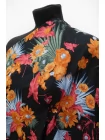 Лён с хлопком рубашечно-плательный MAX MARA Цветы на чёрном MM Н16 G20 14042555