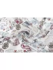 Крепдешин шелковый Max Mara Надписи на белом MM H31 N40 14042568