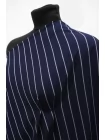 Поливискоза костюмно-плательная MAX MARA Тёмно-синяя в белую полоску MM H64 BB40  15042542