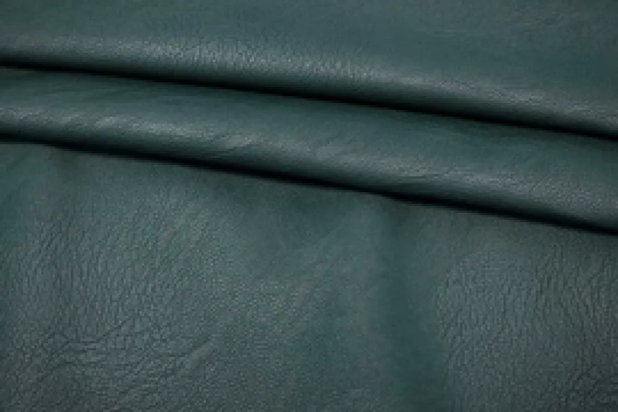 ОТРЕЗ 0,85 ДЕФЕКТ Экокожа на хлопке MAX MARA Тёмно-бирюзовая MM  (ДФ3) 15042558-1