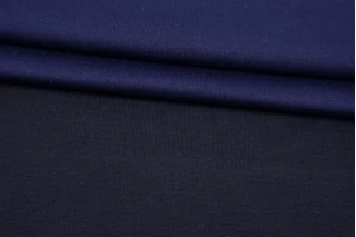 ОТРЕЗ 0,45 М ДЕФЕКТ Джерси дабл двусторонний шерстяной Сине-черный TRC (ДФ3)  18072531-2