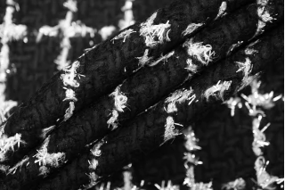 ОТРЕЗ 2 М Твид шанель шерстяной с люрексом BALMAIN Черно-белый TRC (PZ-30/2) 18072549-1