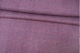 Твид костюмный шерстяной Фуксия в клетку и гусиную лапку IDT H00 FF77 20112524