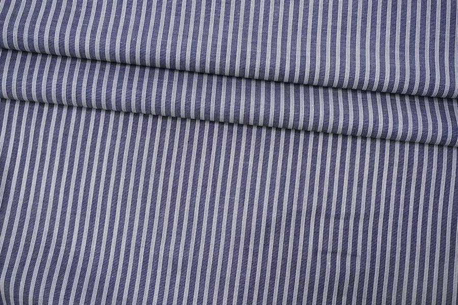 Рубашечный хлопок Сине-белый в полоску IDT Н5 А40 20112534