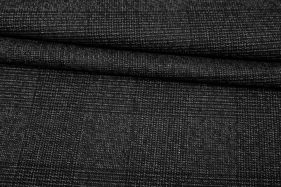 Костюмно-плательная поливискоза в клетку Чёрно-серая IDT H64 G50 20112535