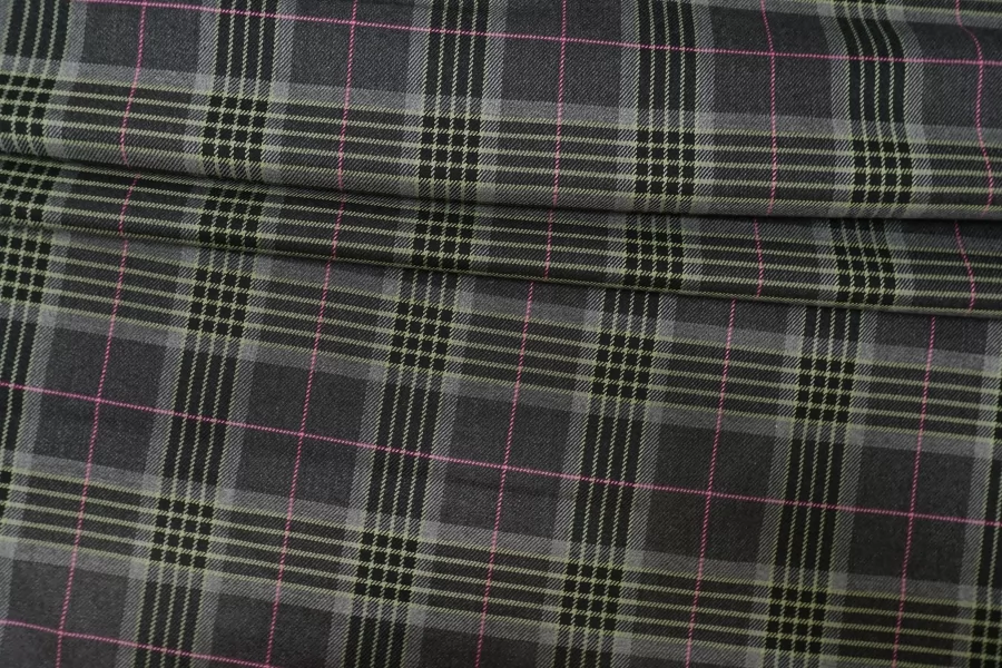 Костюмная поливискоза в клетку Серо-зелёная IDT H64 F40 20112541