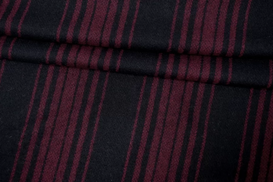 Костюмная шерсть в полоску Сине-бордовая IDT H60/1 FF60 20112553